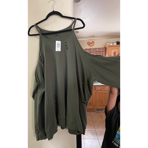 ✨ torrid distressed cold shoulder sweatshirt ✨ - Picture 2 of 4